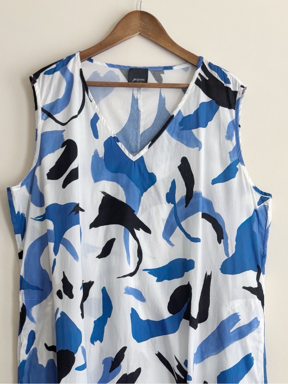 Marina Rinaldi Persona Blue Floral Tiered Sleeveless Maxi Dress Sz 18 - Picture 2 of 7